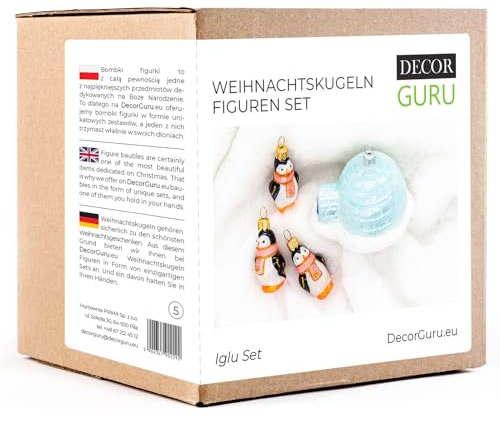 Glas Weihnachtskugeln Set Christbaumkugeln Mundgeblasen Für EIN Geschenk Iglu Set (5)