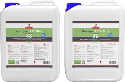 Gießharz glasklar | 20 kg Resinpal 1717-Blue + 10 kg Härter Set | Epoxidharz kristallklar | UV-Stabiles Giessharz | Resin zum Gießen | Dickschichtharz bis 10 cm und 5 kg | Für Anfänger & Profis |