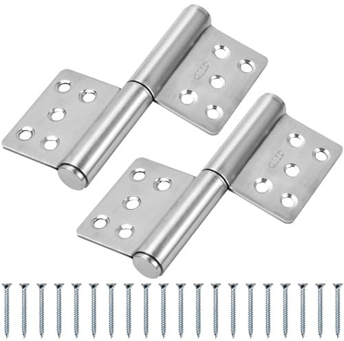 2 Stück 304 Edelstahl Scharniere Steckverbinder, Scharnier Edelstahl Türscharnier 360 Grad Flaggenscharniere, 132x100x18mm Aushängescharnier klappbar für Innen- & Außenbereich Metall- & Holztüren
