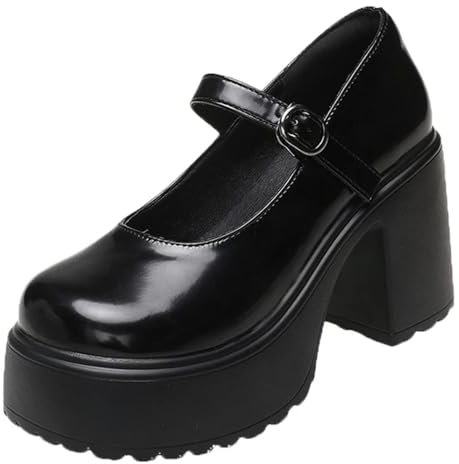 Klassische Mode Neue Chunky Plattform Mary Jane Schuhe Frauen Patent Leder High Heels Pumps Frau Süße Starke Ferse Party Schuhe weibliche