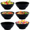 ADERTOS Bol à Céréales, 10 Bols en Plastique Incassables 24 OZ, Réutilisables, Saladier, Bol à Soupe, Petit Déjeuner, Lave-vaisselle et Micro-ondes, Sans BPA, Noir
