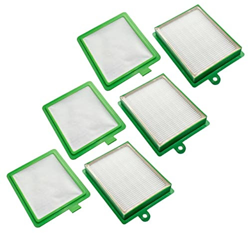 vhbw Filter-Set kompatibel mit Arnica Tesla Premium 148C, Vesta 155J Staubsauger - 6X Filter (HEPA-Filter, Mikrofilter)