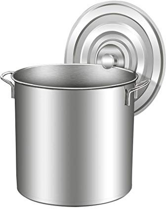 OQHAIR Olla Grande, Tapa de Acero Inoxidable, Alta Capacidad (46,5 x 45 cm (60 L))