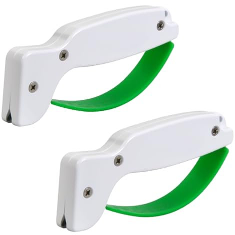 UILYNIU 2 Pack Knife Sharpeners, Portable Sharpeners, Kitchen Knife Sharpeners, Garden Sharpening Tools, Manual Knife Sharpening Tool, Tool Sharpener, for Pruning, Hedge, Garden, Kitchen (White)