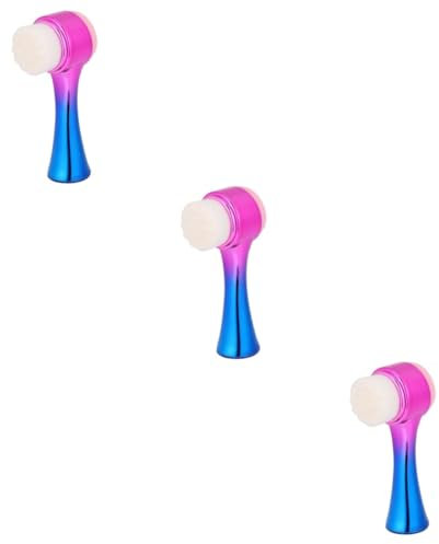 FOMIYES 3-teilige Gesichtsreinigungsbürste Doppelseitige Silikonbürste Manuelle Gesichtsbürste Für Eine Gründliche Reinigung Der Haut Erfrischend Und Komfortabel