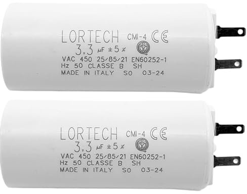 Lot de 2 condensateurs 3,3 µF pour moteur de volet roulant ou store, couple 8 à 10 Nm, fabriqué en Italie
