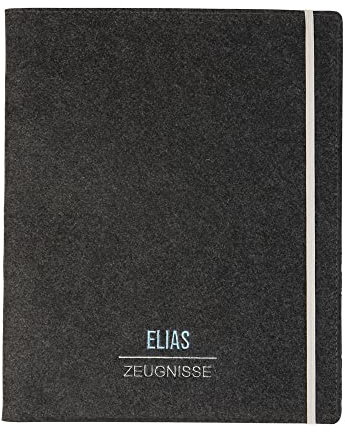 ohee manufaktur Zeugnismappe personalisiert aus Filz A4 (Farbe & Stickerei wählbar) - Mappe mit Namen für Zeugnisse, Dokumente, Schreibblock, Stifthalter