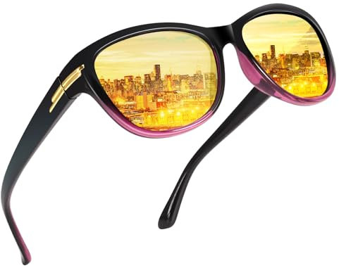 TJUTR Anti Glare Night Driving Glasses for Women Polarised Yellow Night Vision Glasses NightTime Driving Reduce Headlight Glare