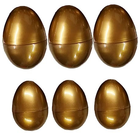 MUSISALY 6St Osterzubehör kinder dekor Osterei-Dekorationen DIY-Ostereier leere Eierschalen kinder ostereier fillable easter eggs spielzeug osterparty gefallen Plastikeier neu p Golden