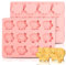 Weihnachten Schokoladenformen, Weihnachten Silikon Schokolade Formen, Pralinenform Silikon Weihnachten, 2 Packung mit 24 Non Glücksschwein Fudge Formen für Schokolade, Kuchen, Kekse (Rosa)