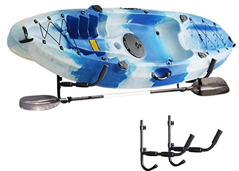 Surfboard Wall Rack, Indoor Outdoor Storage Wall Hanging Hooks Dock or Wall Mount Hangers Cradle Set for Canoe, Kayak, Paddle Board, Surfboard, Snowboard, Wake Board (2 Pack)