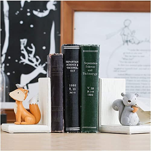 Serre-Livres Sur Bureau Serre-livres petit renard, serre-livres petit écureuil, serre-livres en bois, serre-livres de bureau simples, serre-livres ornementaux décoratifs Serre-livres durables et éléga