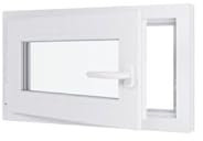 Ventana de PVC – 700 x 400 mm -Triple Acristalamiento – Blanco – Mango a la derecha