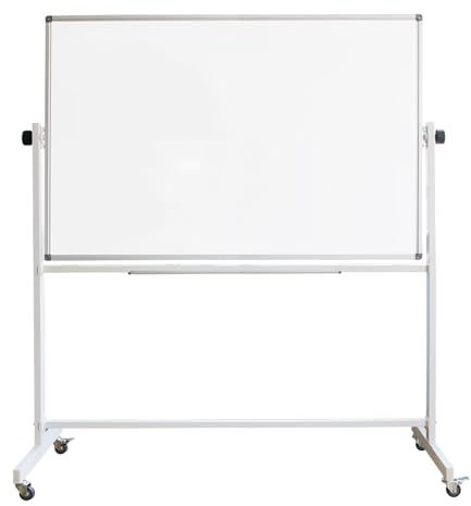XIWODE Magnetisches Whiteboard mit Ständer 90x150 - Doppelseitige Mobile Magnettafel im Flipchart-Design, Vollständiges Zubehör und silbernem Alu-Rahmen für Schule, Zuhause und Büro