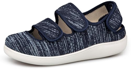 Hsyooes Zapatos Diabéticos Mujer Sandalias Extra Anchas Hombre,Azul,37EU