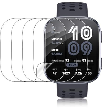 ELYCO [4 Pezzi Pellicola Protettiva Compatibile con Amazfit Bip 6, Sensibile al Tatto, Anti-Graffio Protezione Schermo, Bubble Free, Soft HD TPU Clear Protector Film per Amazfit Bip 6
