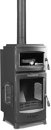 Lodi Lux Gourmet Poêle à granulés avec four | Triple verre SCHOTT Robax | 12 kW | 15 kg | Certifié CE et EcoDesign 2022 | Capacité de chauffage de 90 m²