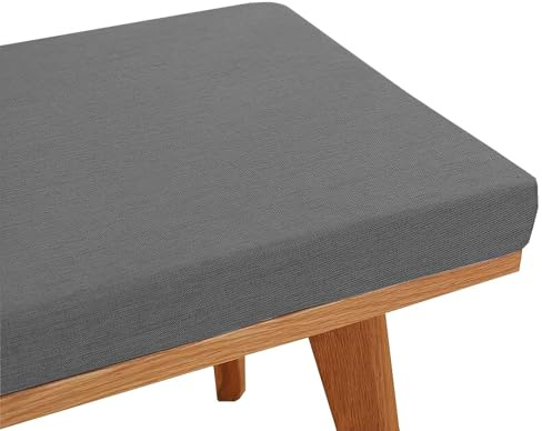 xinwanhong Sitzkissen Bank Outdoor Gartenstuhl, Polster für Gartenmöbel Bankauflage Outdoor Bankkissen Mit Reißverschluss Abnehmbarem Schlippabsicher, Sitzpolster Bank Sitzauflage,Dark Gray,90x50x3cm