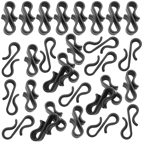 Lubarion 120 Pcs Black Gutter Hooks for Outdoor Lights – Reusable Plastic Light Clips for Roof, Xmas Decorations, Fairy String Lights | Weatherproof Gutter Hangers for Holiday & Party Decorating