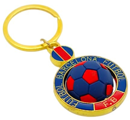 BDM Barcelone Football Porte-clés avec Le Drapeau Catalan et la Balle pour Les Hommes ou Les Femmes, Un Cadeau Original pour Les Fans de l'équipe blaugrana