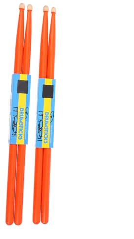 Bacchette da Tamburo in Acero Arancia, 2 Paia per Percussioni | Superficie Liscia, Presa Comoda Antiscivolo, Leggere, Adatte a Principianti e Ragazzo Ragazza