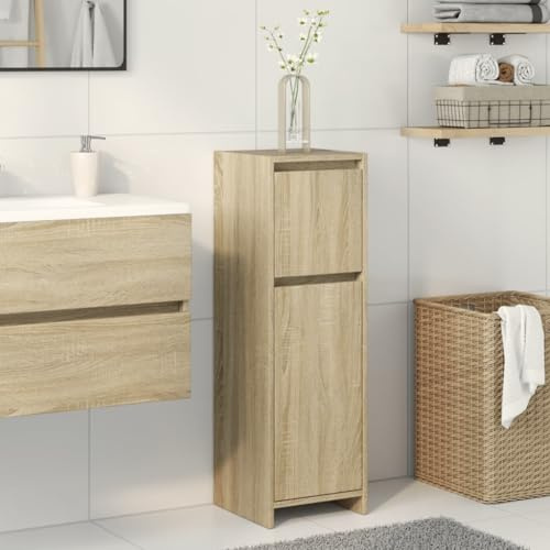 Genérico Mobile da Bagno Rovere Sonoma 30x30x95 cm in Legno Multistrato,Marrone,14.5kg,849607