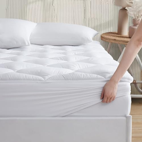 R.SHARE Matratzenschoner 160x200cm, Weiche Topper 160x200cm Matratzenauflage Atmungsaktive 360° Wickeln, Verdickt Matratzen Topper Waschbar, 3D-Netz Bezug Matratzenschutzbezug, Öko-TEX-weiß