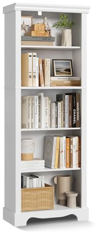 EOSVALO 5-stöckiges Bücherregale,152.5 cm hohes Bücherschrank mit ausreichend Stauraum, Holz Regal, modernes Büroschrank für Studierzimmer, Wohnzimmer, Home Office, Schlafzimmer