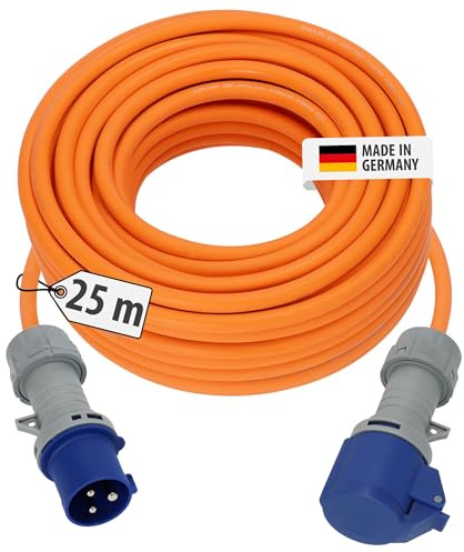 Brennenstuhl CEE 230V Camping-Verlängerungskabel 25m mit LED Spannungsanzeige (H07RN-F 3G2,5 Kabel, Camping-Stromkabel für den ständigen Einsatz im Außenbereich IP44, Made in Germany)