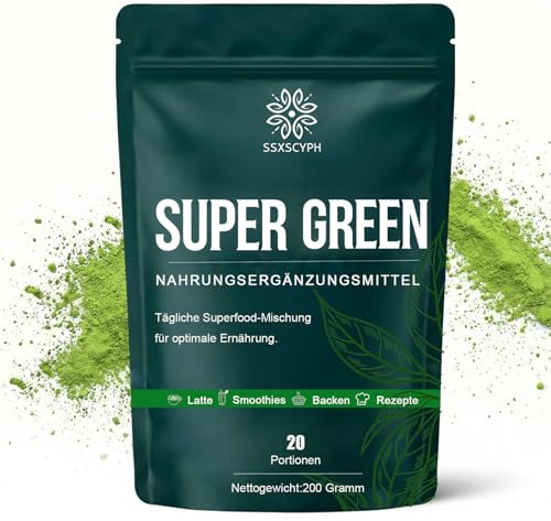 Grüne Helfer Entgiftungspulver Grüner Superfood Pulver 200g | mit 10g-Löffel
