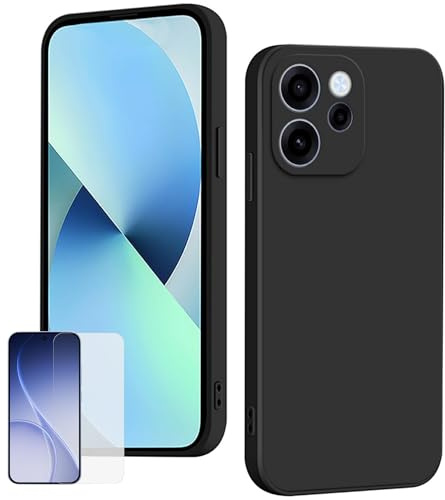 Wigento Schutzhülle + Schutzglas Set für Oppo Reno 15 Pro Mini 5G, TPU Case, 9H Displayschutz Glas, Kamera Schutz, 360 Grad Schutz, Handyhülle Set (Schwarz)