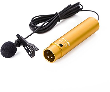 Movo LV-6 Pro Grade Omnidirectional XLR Lavalier Condenser Microphone, with 8.3mm Mic Capsule, Lapel Clip and Windscreen (48V Phantom Powered)