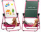 DOEWORKS Kinder Staffelei Magnetische Whiteboard U-Ständer, Doppelseitiges Whiteboard & Kreidetafel Schreibbrett mit Zubehör, Kinder Tafel Höhenverstellbar & 360°Rotation, Rosa