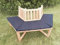 Beauty.Scouts Outdoor Dino Collection Baumbank Leon I, Kiefer, Natur/blau, Polster, 202x89x90cm, 180°-Bank, Gartenbank, Bank, Garten, Holzbank, Gartenbaumbank, Gartenholzbank, Möbel