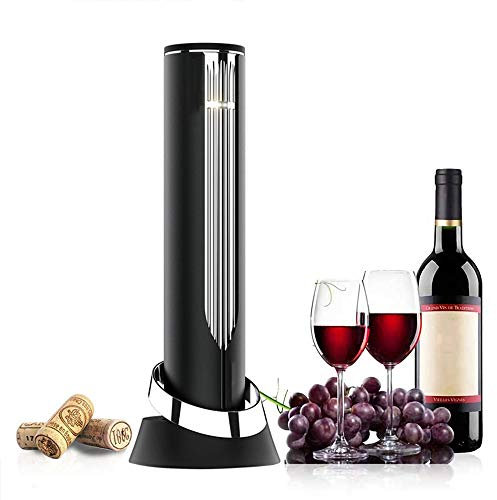 MYYINGELE Tire Bouchon Electrique, Rechargeable Ouvre Bouteille Electrique, Automatique Tire Bouchon Screwpull avec 2 en 1 Coupe-Papier, Base de Charge pour Les Amateurs de Vin, Black
