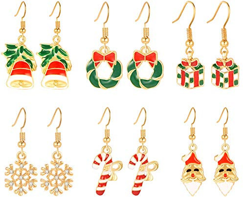 Aroncent Ohrringe Weihnachten Ohrstecker Christmas Edelstahl Ohrschmuck Set 3/6/9 Paare