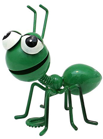 Dekohelden24 Metall Ameise mit Magnet/Kühlschrankmagnet in Grün, Maße L/B/H: 7 x 7,5 x 8,5 cm