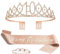 10. Geburtstag Krone Schärpe, Geburtstag Tiara Gold Geburtstag Schärpe Haarnadel, Birthday Krone für Geburtstag Deko Geschenk Mädchen Party Prinzessin Accessoires