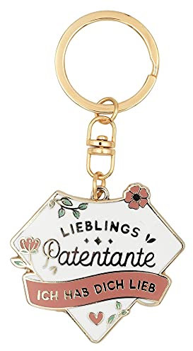 Manahia Schlüsselanhänger Patentante Geschenk - Lieblings-Patentante - Ih hab dich lieb -Taufgeschenk - Anhänger Patentante - Patentante fragen - Patengeschenk - Taufe - Patin - Patentante Ankündigung