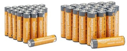 Amazon Basics Hochleistungs-Alkali-Batterien, AA und AAA, Vorteilspack, 24 AA-Batterien und 24 AAA-Batterien, 1,5 V, 10 Jahre lagerfähig, 48 Stück