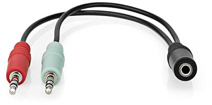 Nedis Stereo-Audiokabel | 3.5 mm Buchse | 2X 3.5 mm Stecker | Vergoldet | 0.12 m | Rund | Schwarz | Box