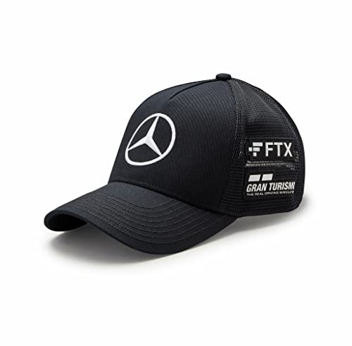 MERCEDES AMG PETRONAS Formula One Team - Offizielle Formel 1 Merchandise Kollektion - Lewis Hamilton 2022 Team Trucker-Mütze - Schwarz - Erwachsene - Einheitsgröße