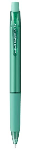 uni-ball URN-181-07 Erasable Rollerball Gel Pens. Premium 0.7mm Ballpoint Tip for Super Smooth Writing, Drawing & Colouring. Easy-Retract Eraser for Secure and Stable Rubbing Out. Pack of 12 Green