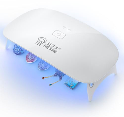 LET'S RESIN UV Lampe für Harz, Großes Tragbares UV Resin Lampe, Schneller Aushärtende UV-Lampe für UV-Harz, Schmuckherstellung, Basteldekoration