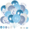 Luftballons - Blau weiß 60 Stück Geburtstag Luftballons mit Bändern, Hochzeit Hochzeitsballons für Hochzeit, Geburtstag, Party, Graduierung, Deko, 12 Zoll