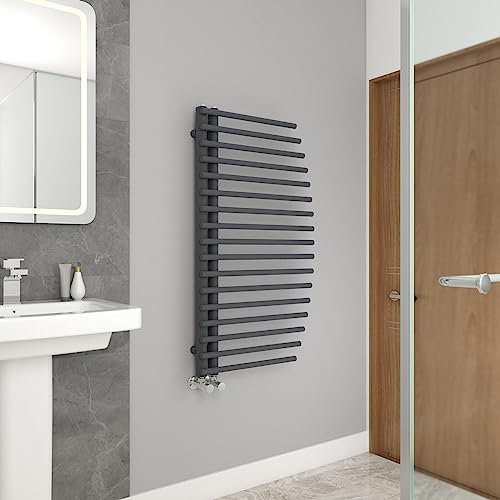 WarmeHaus Scaldasalviette riscaldato per bagno, 1000 x 550 mm, stile scala, grigio