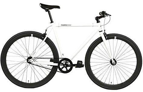 FabricBike - Original Collection, Hi-Ten Stahl, Fahrrad Fixed Gear, Single Speed, Urban Commuter, 8 Farben und 3 Größen, 10,45 kg (Talla M). (Space White & Black, L-58cm)