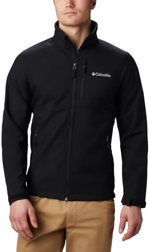 Columbia Mens Ascender Softshell Full Zip Rain Jacket, Black, 2X Tall