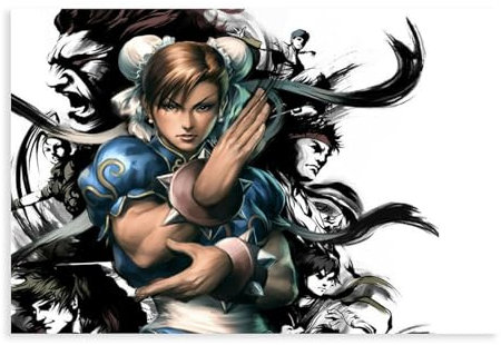 Chun-Li Street Fighter Leinwand-Poster, Schlafzimmer, Dekoration, Sport, Landschaft, Büro, Raumdekoration, Geschenk, ungerahmt, 30 x 45 cm