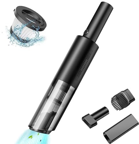 WHJC Hand Vacuum Cleaner, 6000PA Powerful Hand Vacuum Cleaner, Ultralight Suction Wireless Portable Mini Car Vacuum Cleaner for Automobile, Pet Hair, Keyboard
